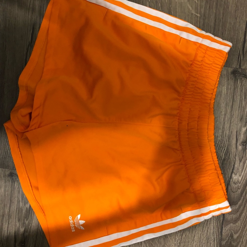 Orange adidas shorts